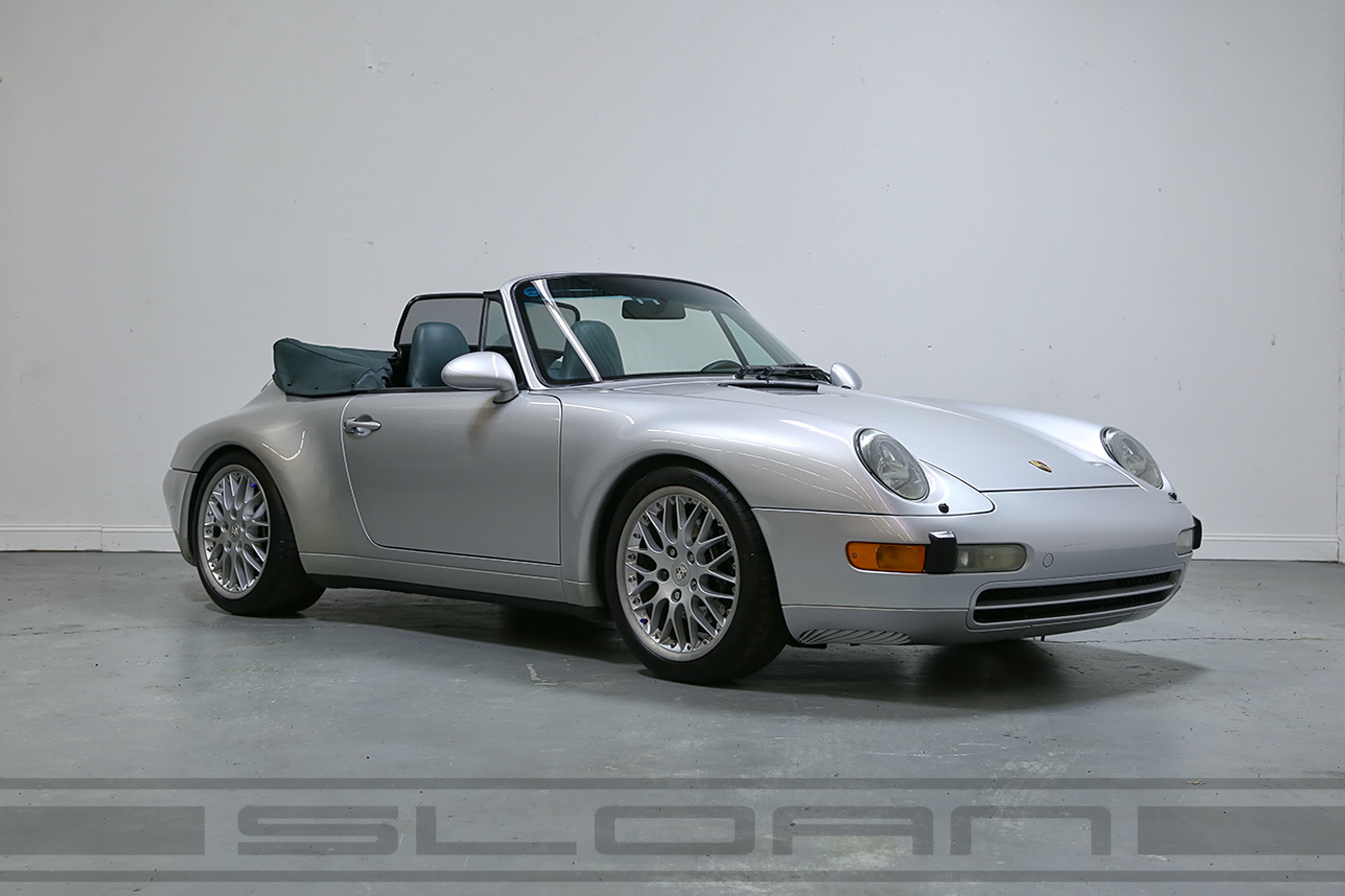 1995 Porsche 993 Cabriolet PTS Silver metallic/ PTS Cedar Green